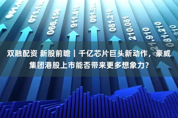 双融配资 新股前瞻｜千亿芯片巨头新动作，豪威集团港股上市能否带来更多想象力？