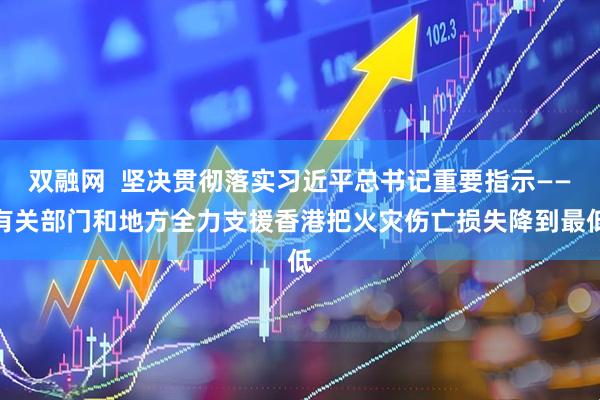 双融网 坚决贯彻落实习近平总书记重要指示——有关部门和地方全力支援香港把火灾伤亡损失降到最低